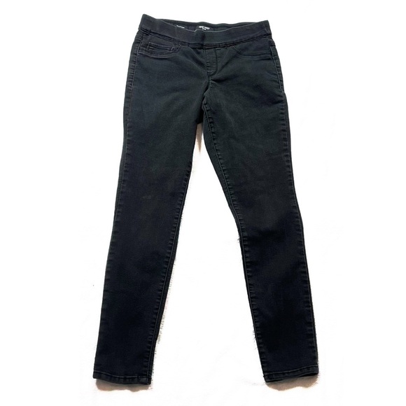 Nine West Pull On Skinny Jeans Jeggings Mid Rise Solid Black Size 6 Pockets - Picture 1 of 9